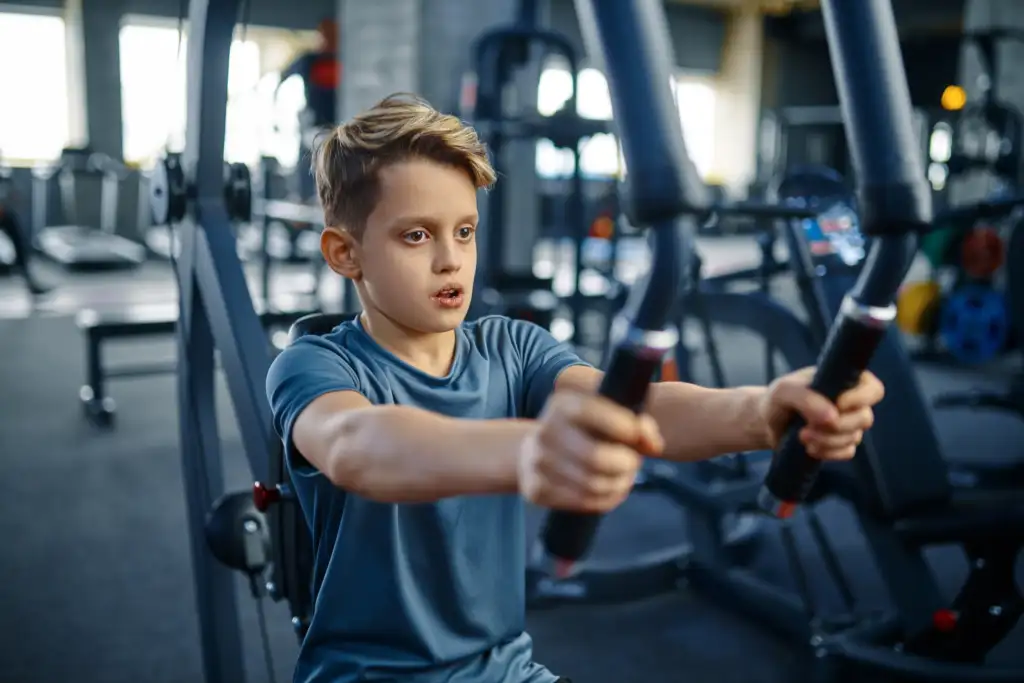 Boy exercising